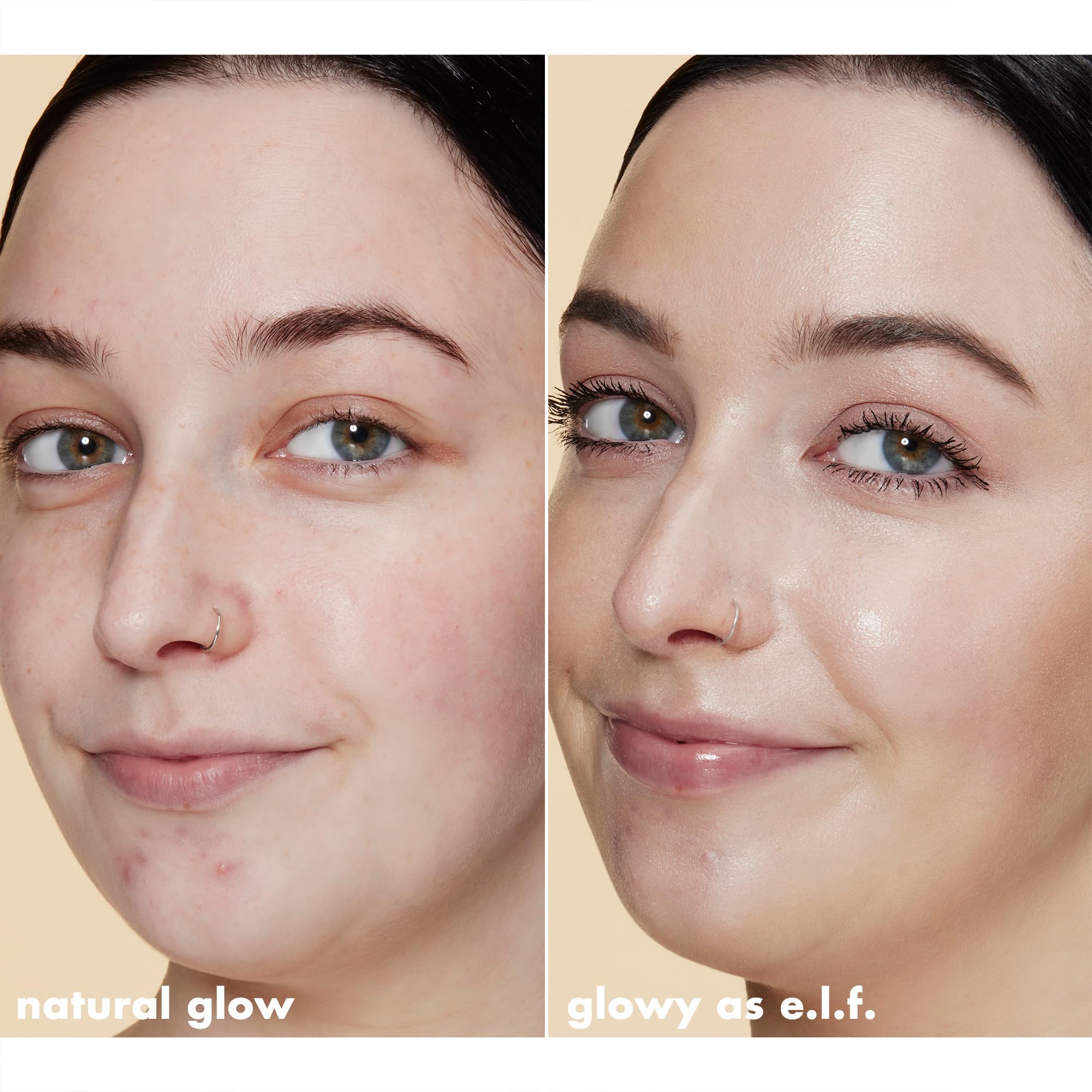 e.l.f. bottle styled on vanity conveying effortless daily glow routine