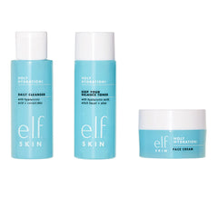 e.l.f. Holy Hydration mini kit front packaging showing trio and clarity benefit