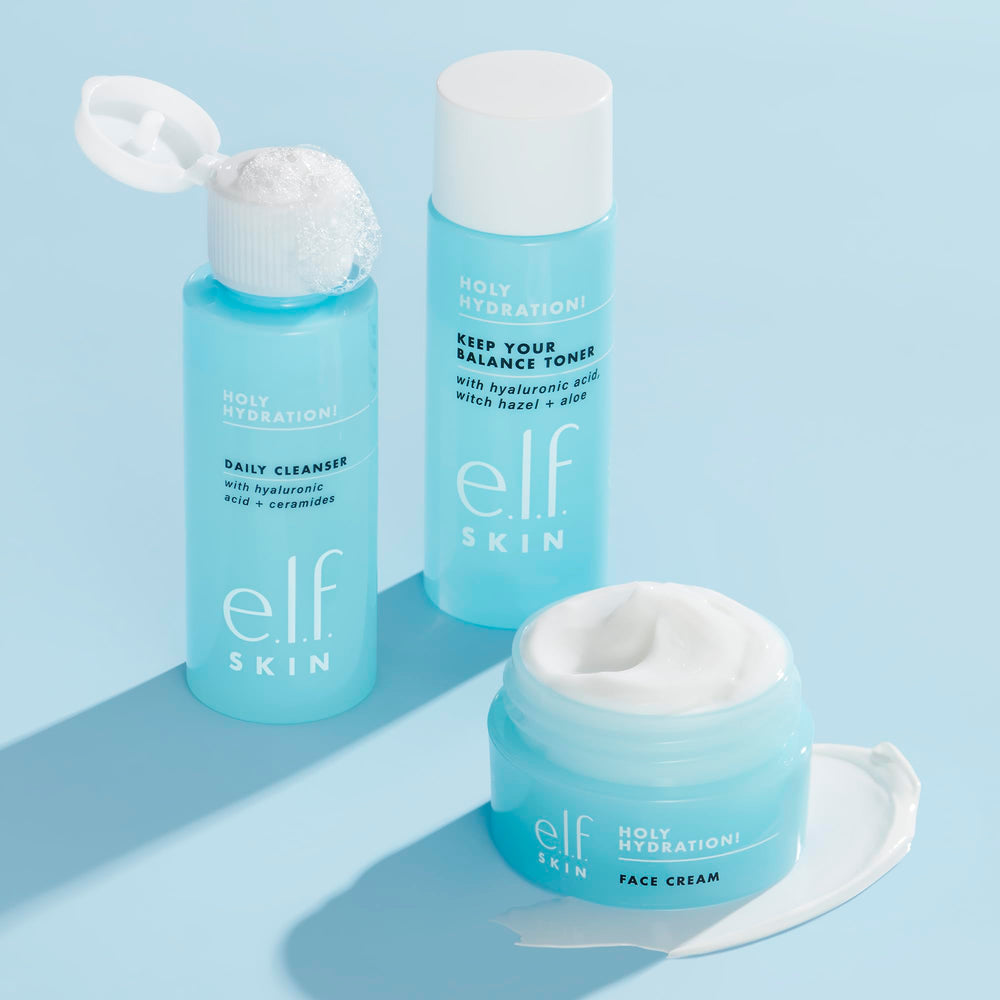 e.l.f. products in hand for scale showing TSA-friendly sizes and travel convenience