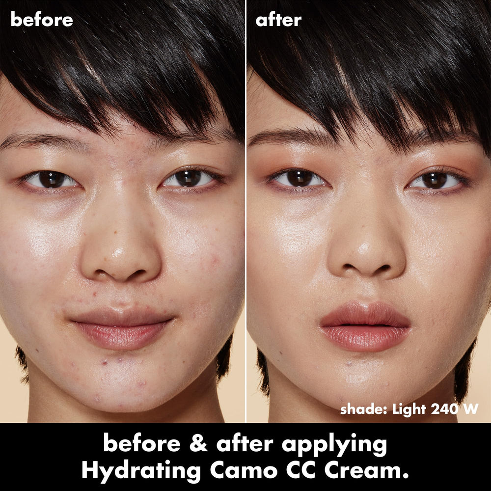e.l.f. Hydrating Camo CC Cream texture close‑up illustrating dewy, hydrating finish