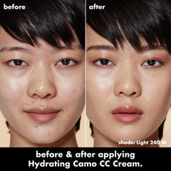 e.l.f. Hydrating Camo CC Cream texture close‑up illustrating dewy, hydrating finish