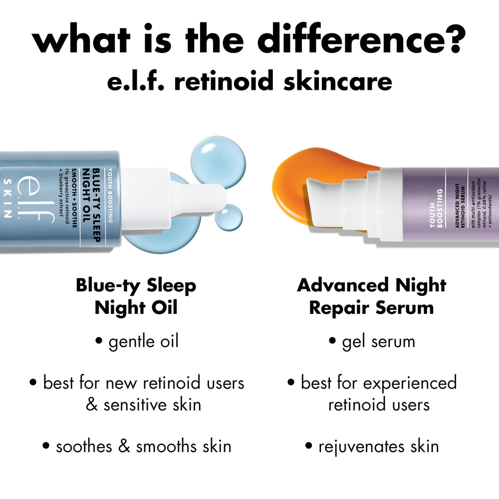 e.l.f. SKIN before-and-after skin swatch, illustrates improved smoothness
