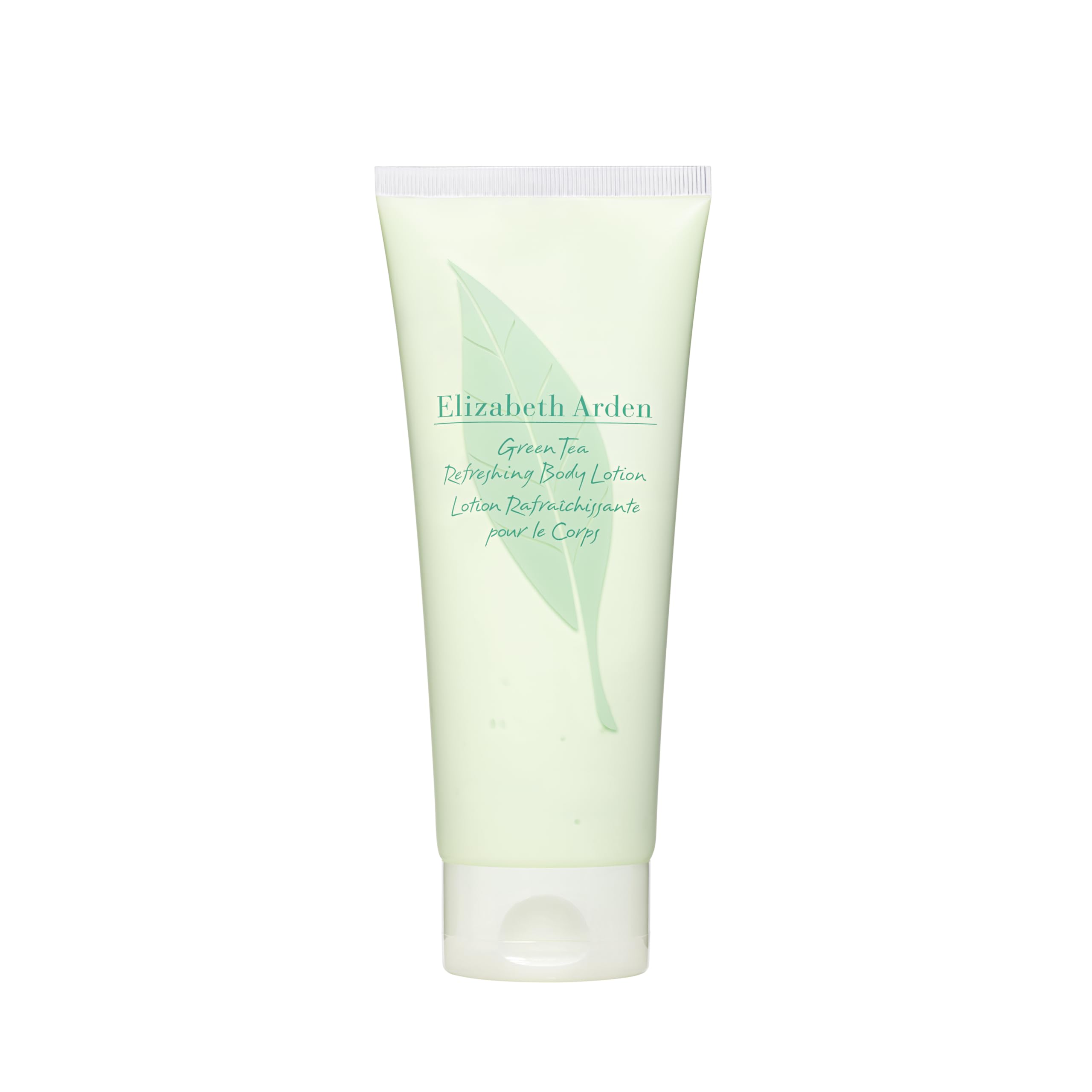 Elizabeth Arden green tea lotion front packaging showing tube and freshness benefit