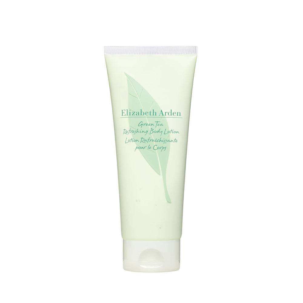 Elizabeth Arden green tea lotion front packaging showing tube and freshness benefit