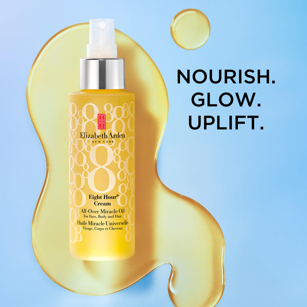 Elizabeth Arden oil used as makeup finishing step for luminous skin