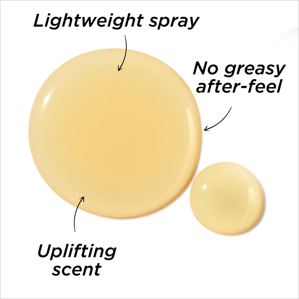 Elizabeth Arden applying oil to hair ends to reduce frizz and add shine