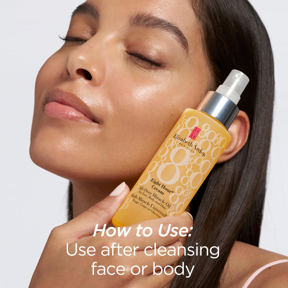 Elizabeth Arden oil on shoulder and collarbone for instant healthy glow