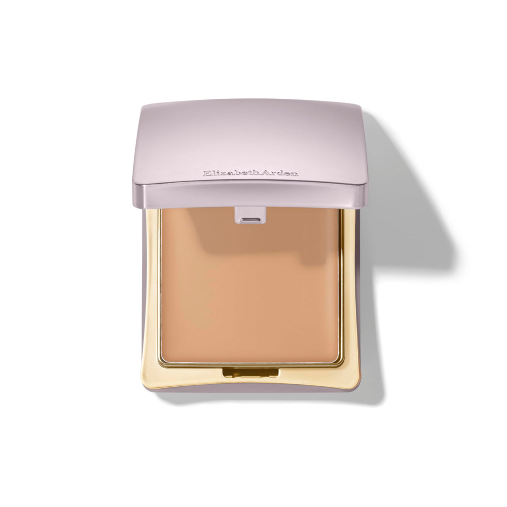 Elizabeth Arden open compact showing mirror and sponge for easy touch-ups on the go