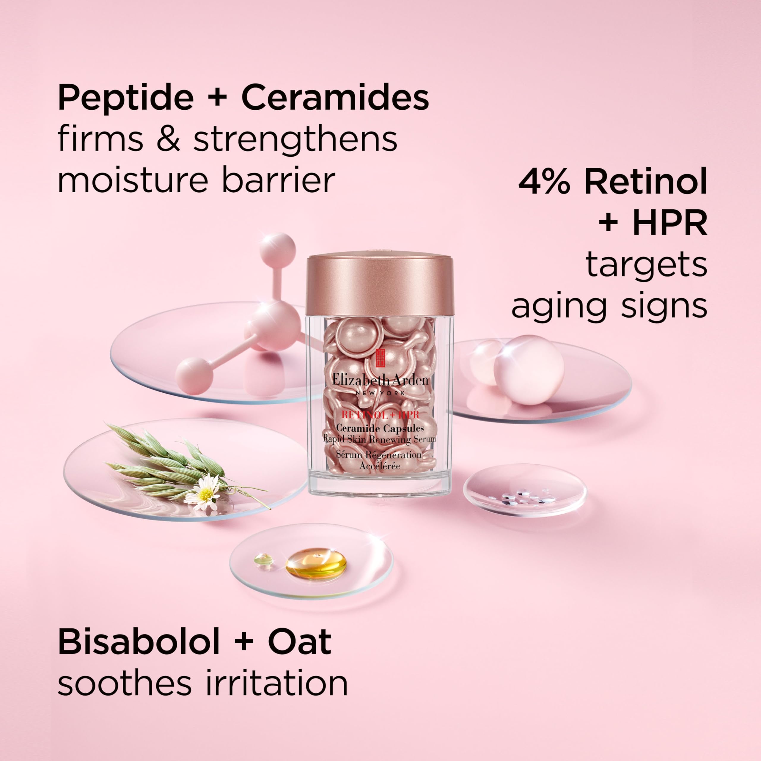 Elizabeth Arden serum drop on skin showing fast absorption and smoothing effect