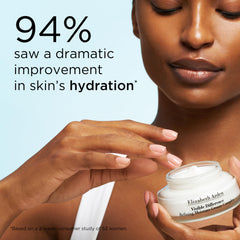 Dollop of Elizabeth Arden cream on hand demonstrating spreadability and hydration