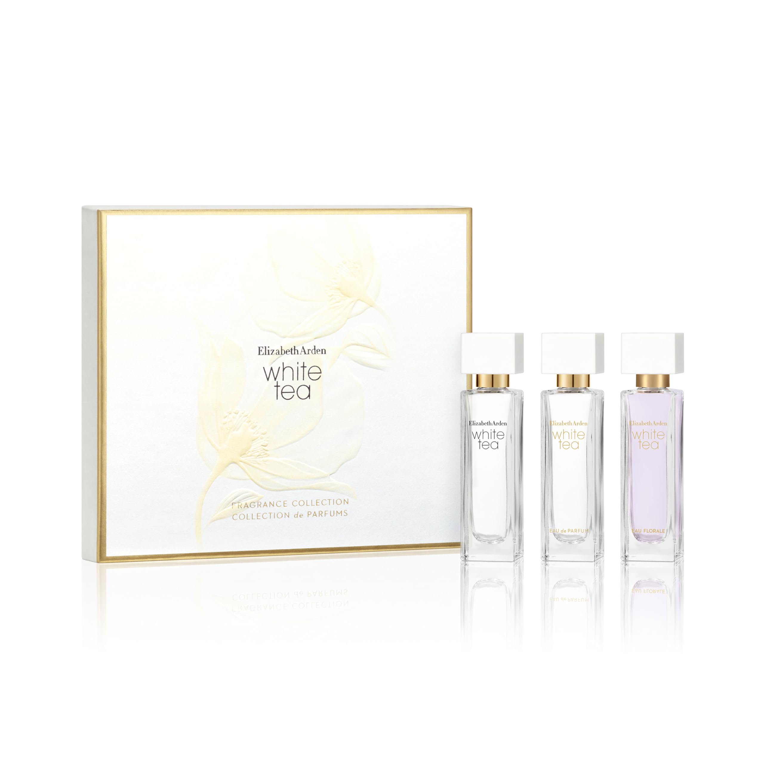 Elizabeth Arden White Tea mini front view showing elegant bottles and gifting appeal
