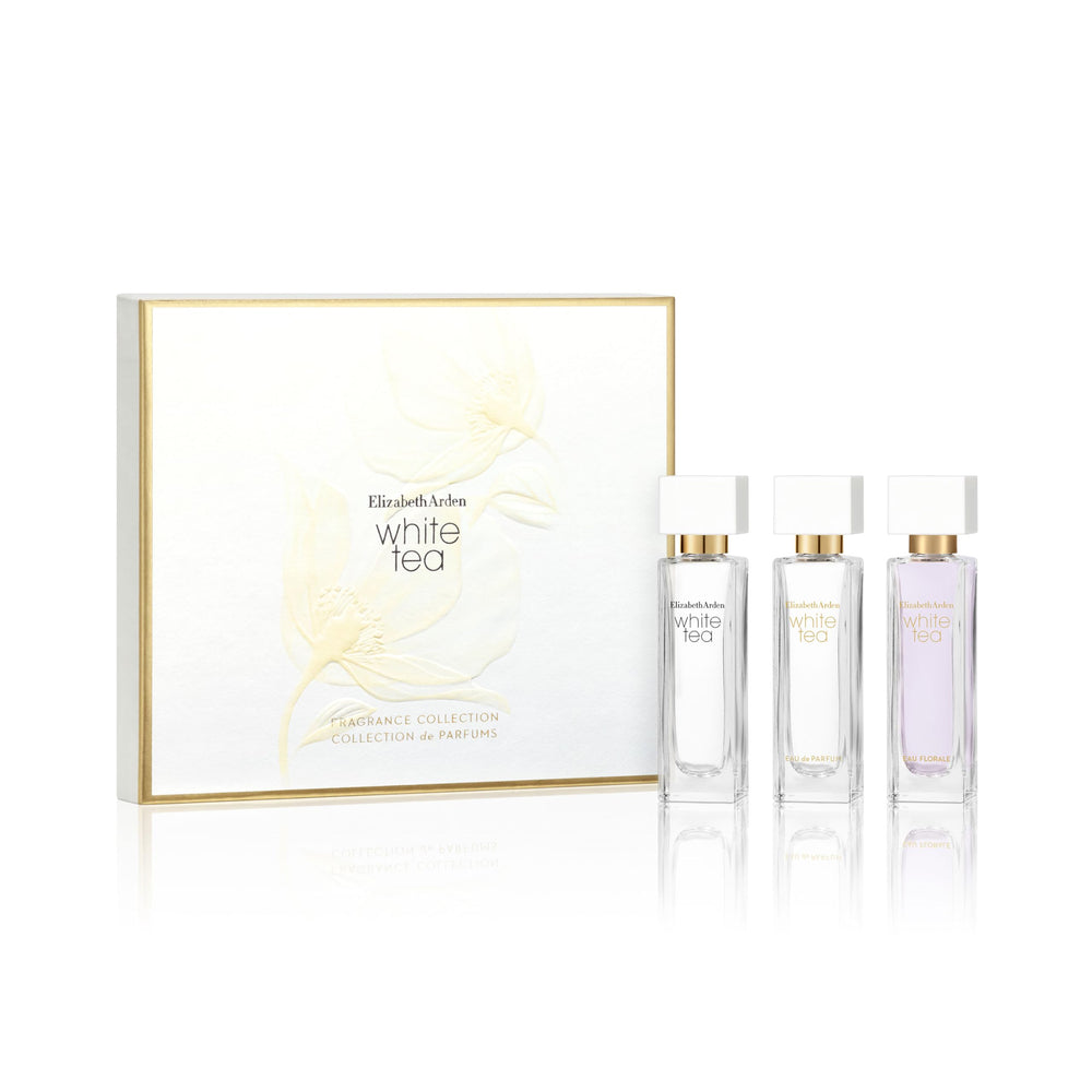 Elizabeth Arden White Tea mini front view showing elegant bottles and gifting appeal