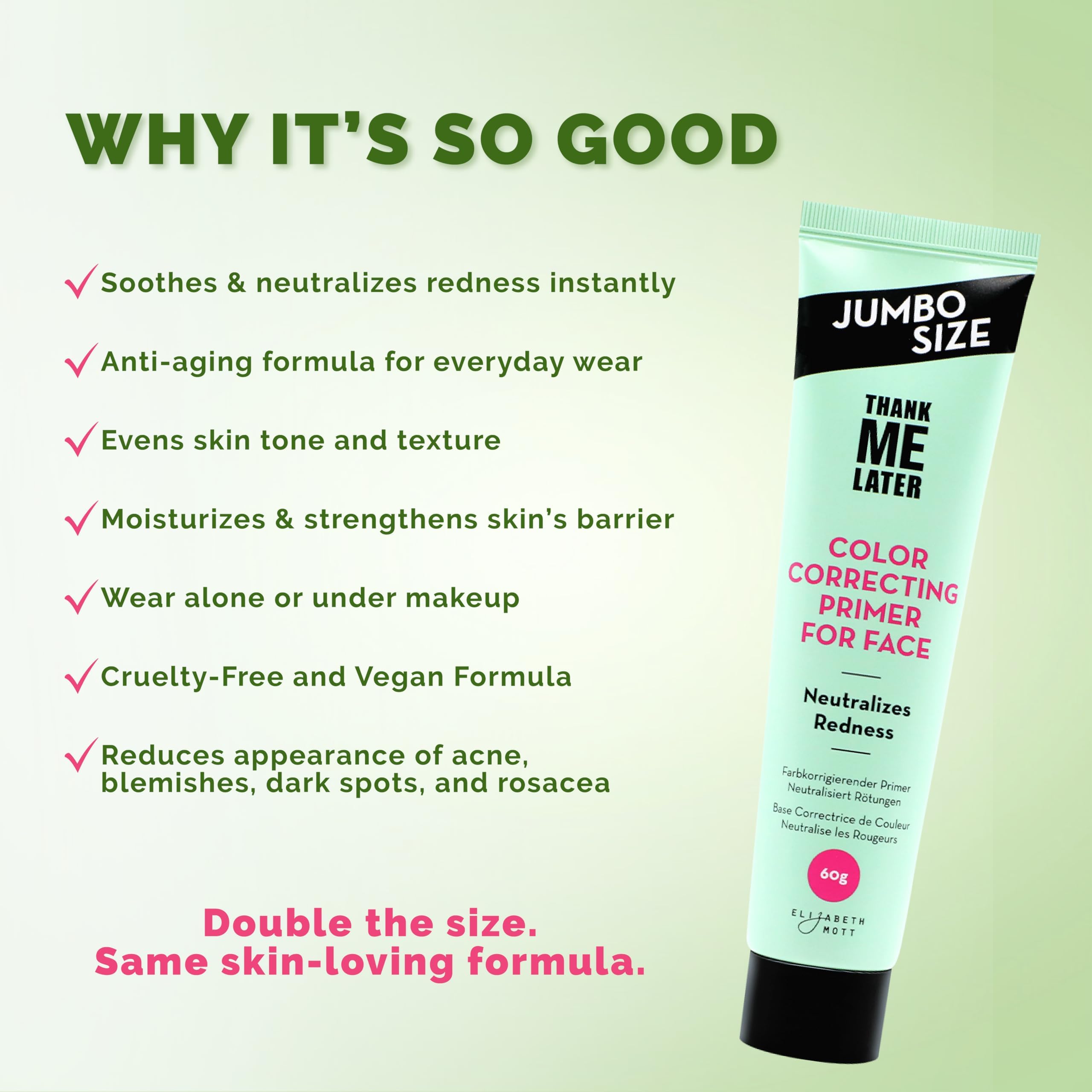 Elizabeth Mott application on cheek showing smooth coverage and even-skin benefit