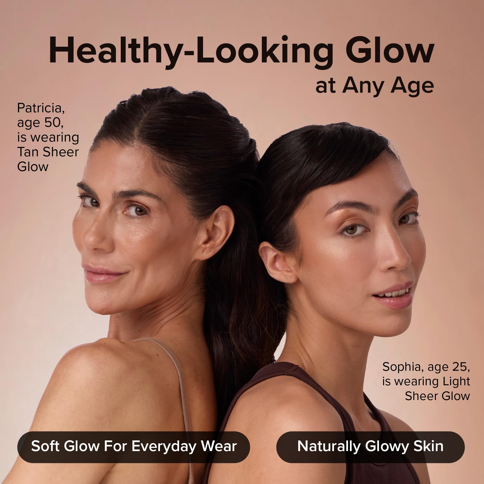drops of Elizabeth Mott glow enhancer on hand illustrating easy blending benefit