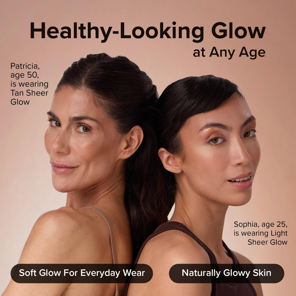 drops of Elizabeth Mott glow enhancer on hand illustrating easy blending benefit