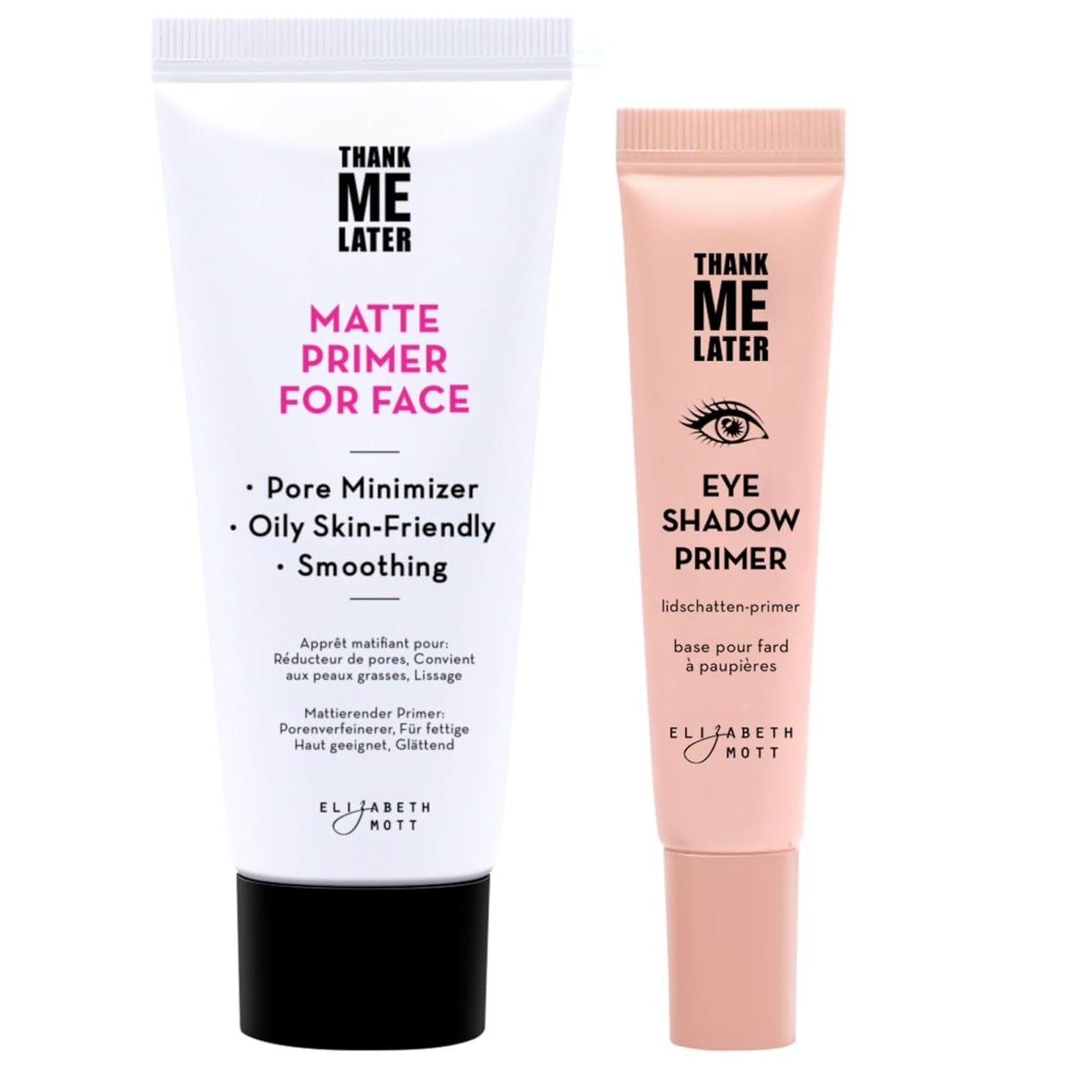Elizabeth Mott front packaging showing both primers and quick benefit