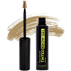 Elizabeth Mott front packaging showing blonde tinted brow gel and benefits