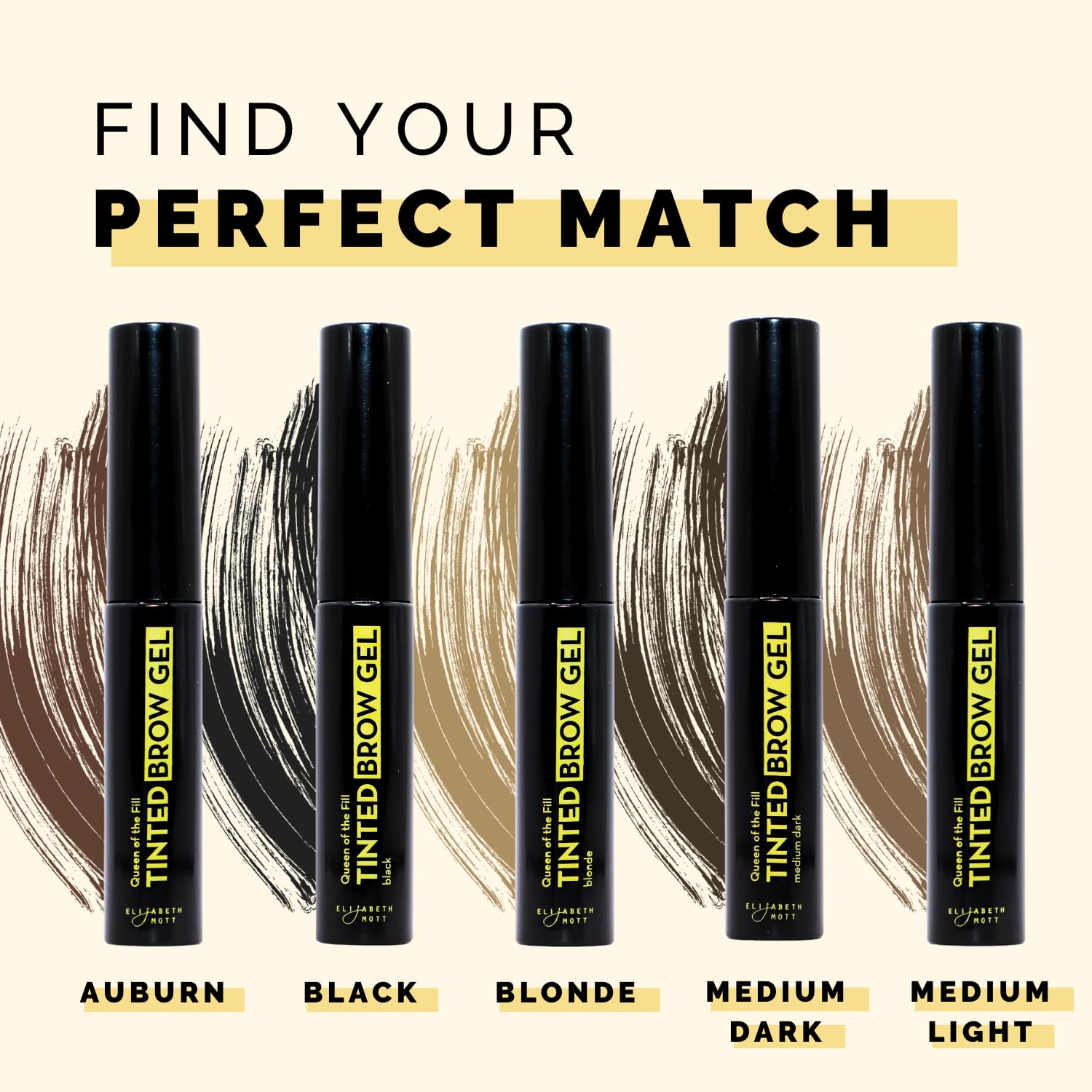 Elizabeth Mott gel texture close-up showing smooth, hair-like finish for natural brows