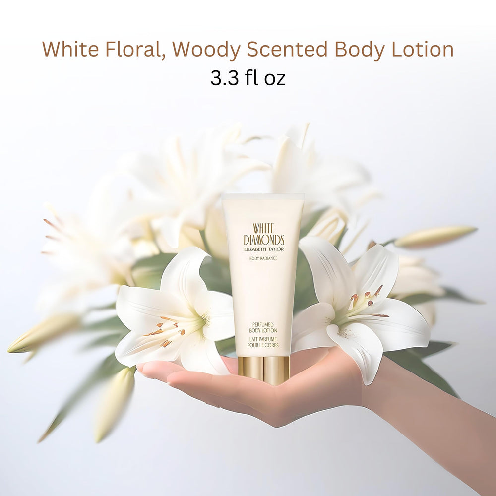 Elizabeth Taylor White Diamonds pump and cap detail highlighting easy dispensing benefit
