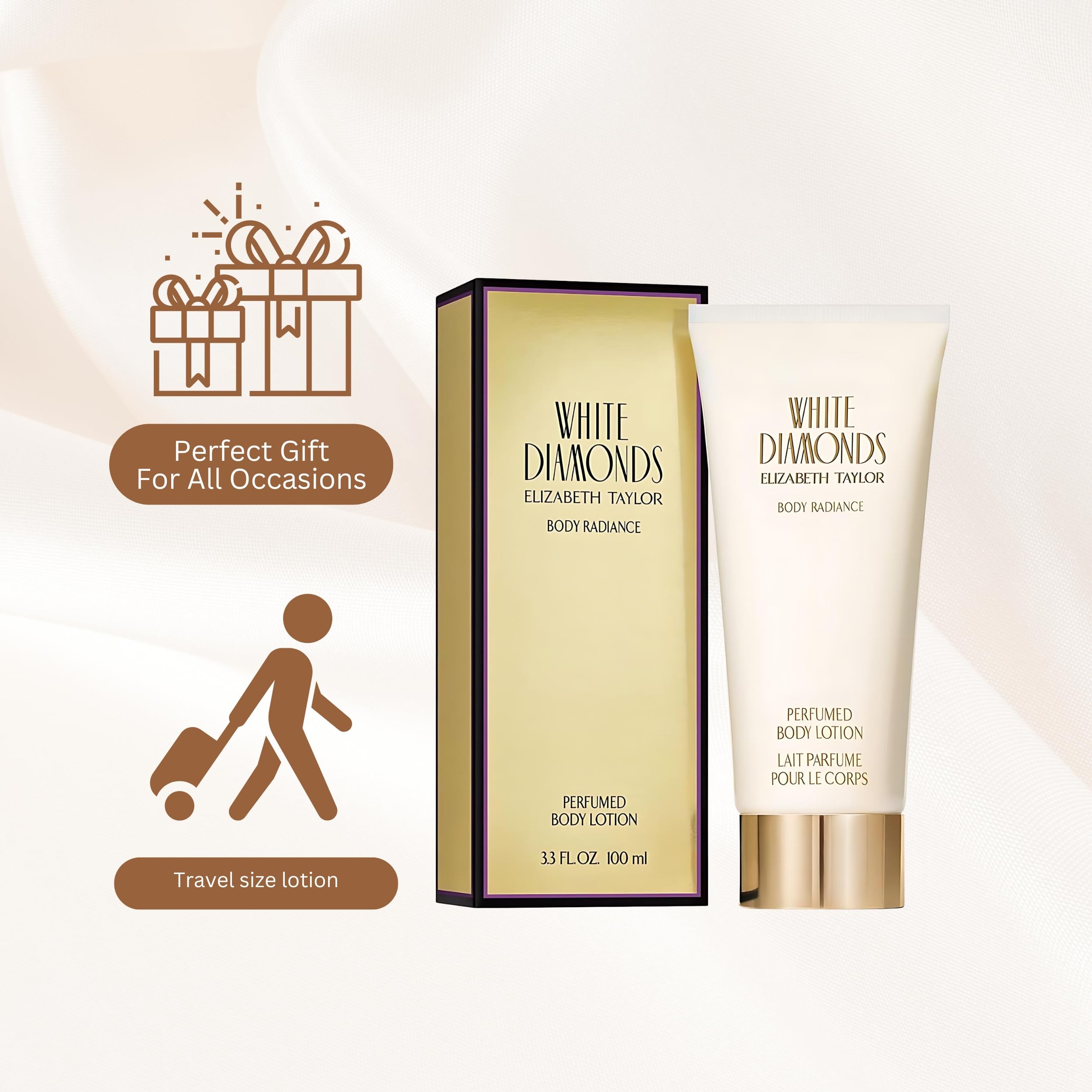 Elizabeth Taylor White Diamonds used in routine lifestyle scene for layered fragrance benefit