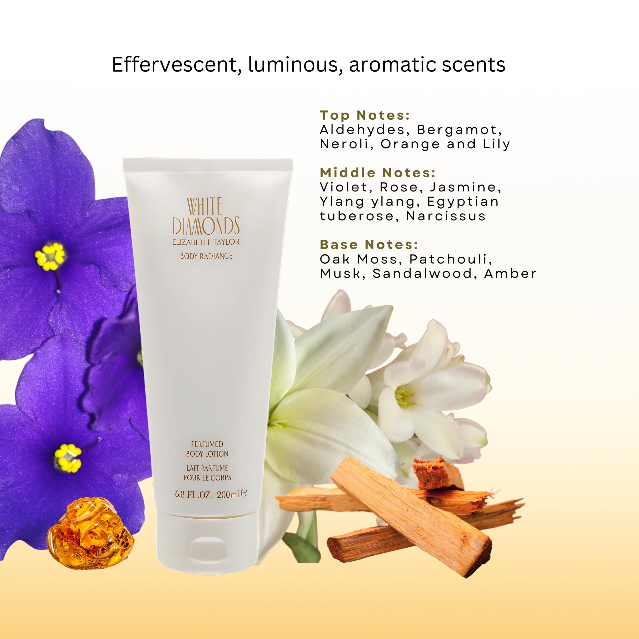 Elizabeth Taylor White Diamonds on vanity styled with flowers showing daytime wearable fragrance