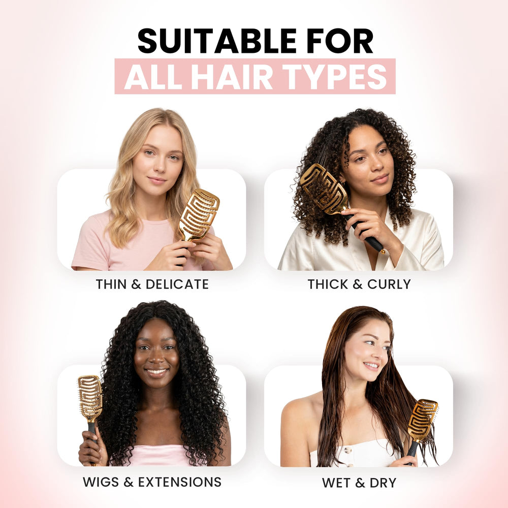 ELLA BELLA brush used with hair dryer demonstrating faster blow-dry results