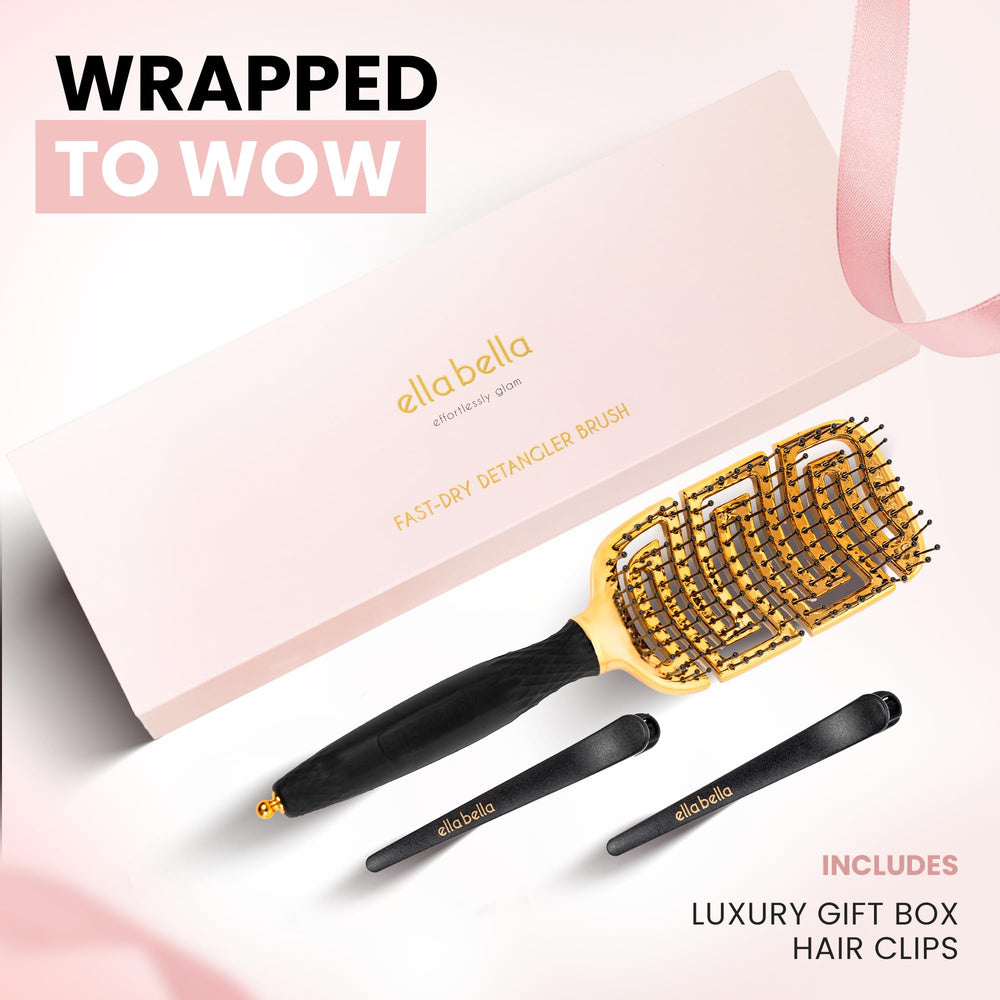 ELLA BELLA two pro-grip clips and gold sectioning pin for salon-style sectioning