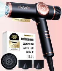 ELLA BELLA front view of dryer showing sleek design and benefits