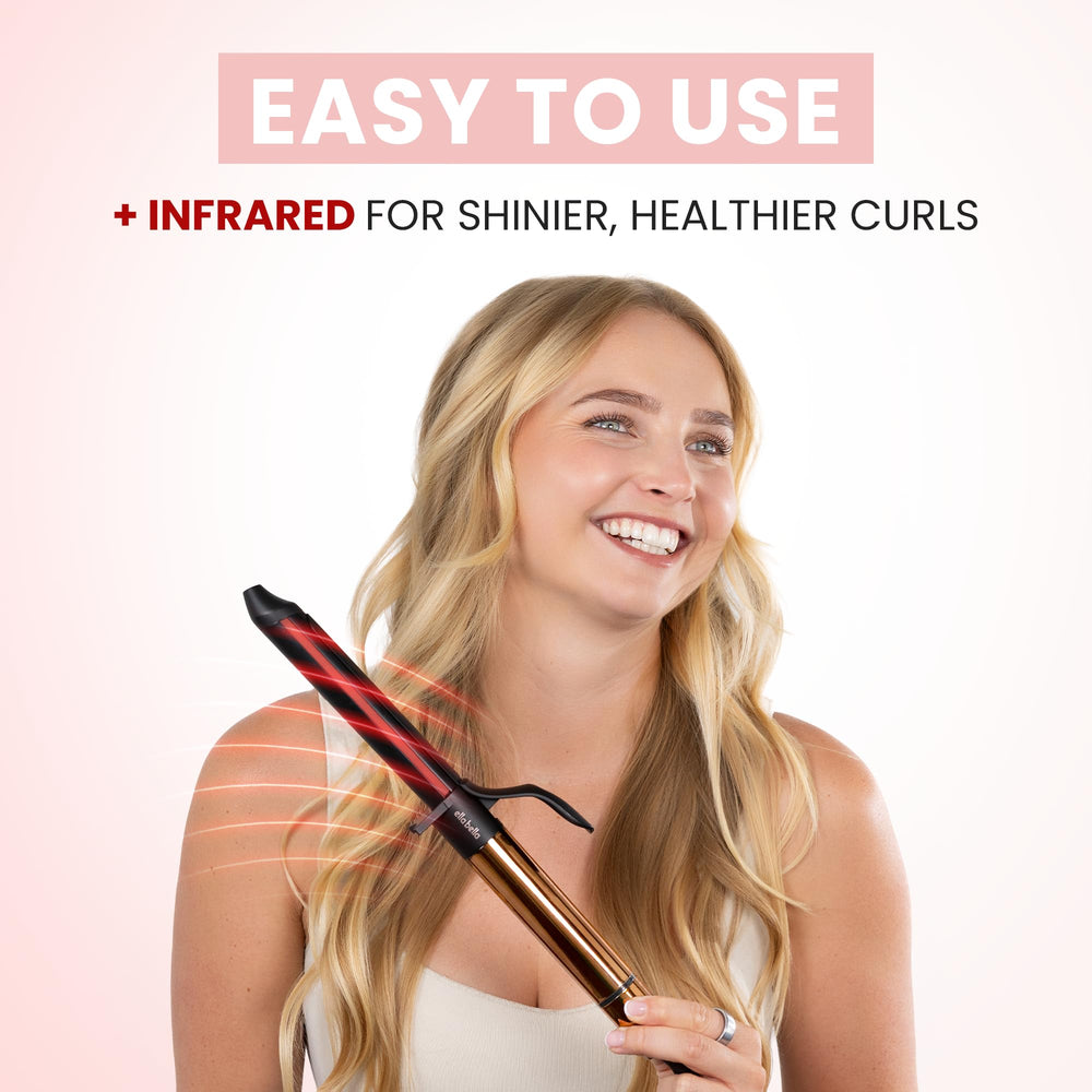 ELLA BELLA heat-resistant mat laying under wand to protect surfaces after styling