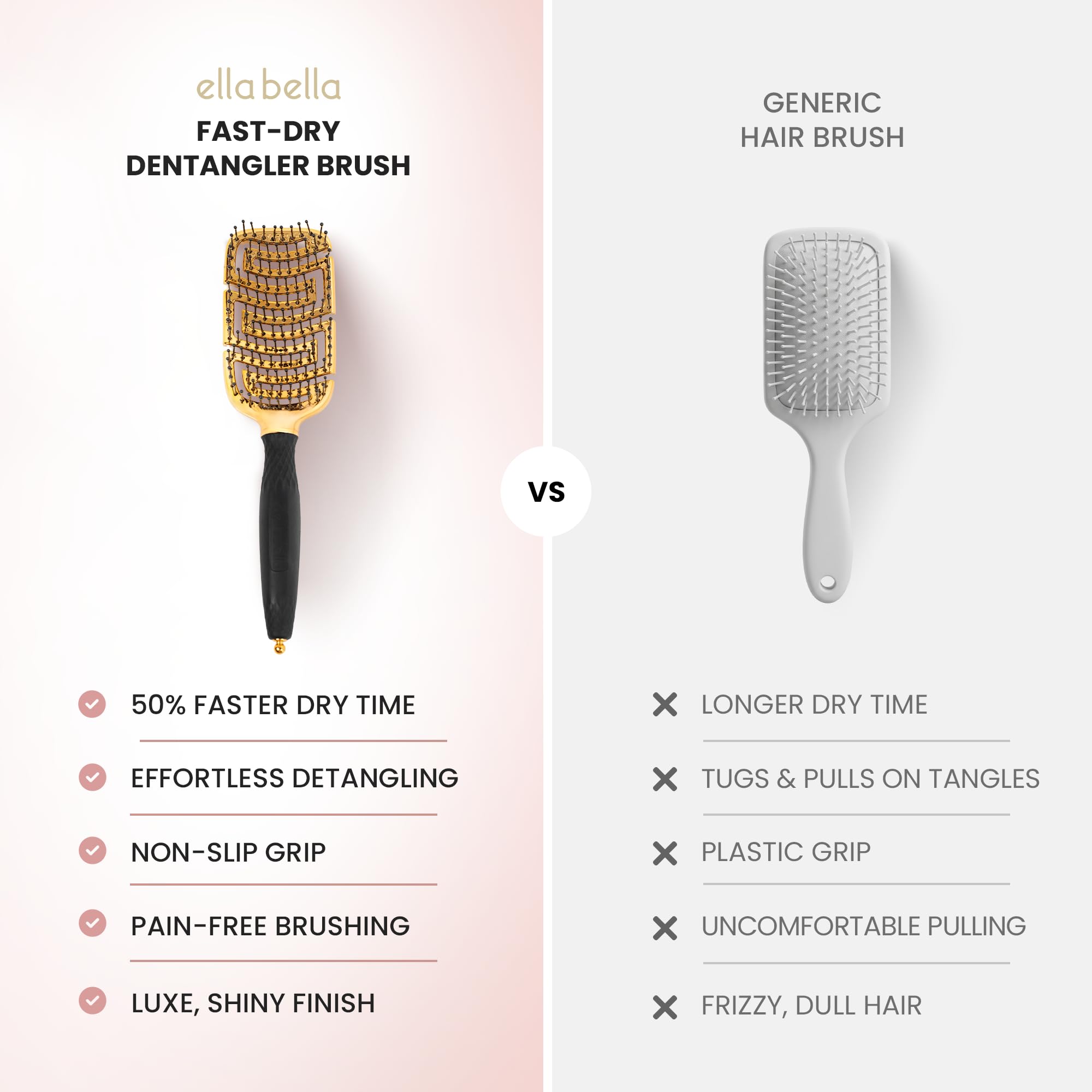 ELLA BELLA brush held in hand showing size and comfortable control