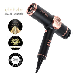 ELLA BELLA magnetic nozzles arranged to show styling versatility and quick swap