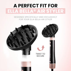 ELLA BELLA close-up of twist-to-lock mechanism for a reliable attachment benefit
