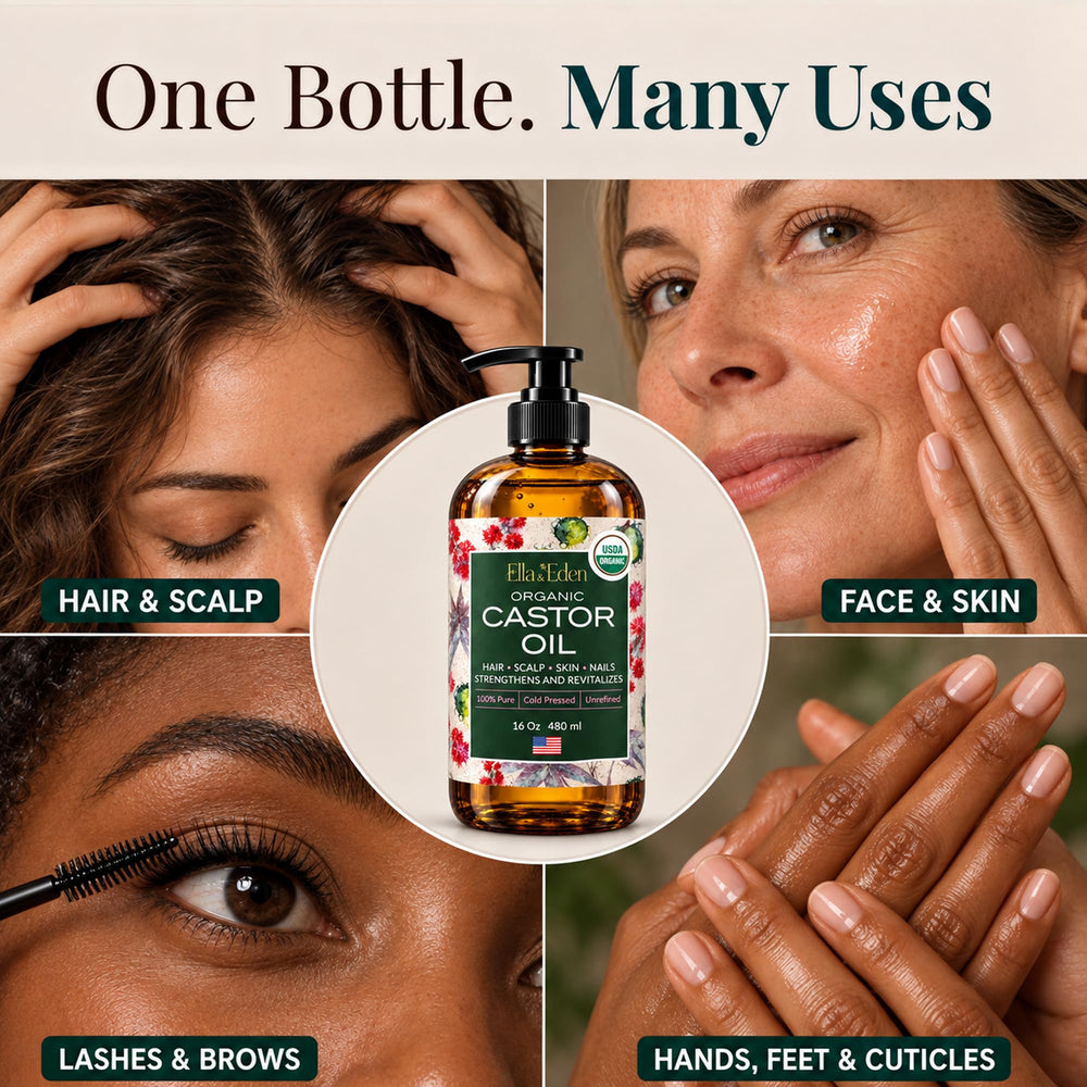 Ella & Eden oil being massaged into scalp to improve hair manageability