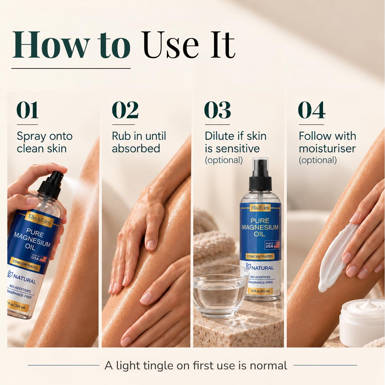 Ella & Eden label ingredient list highlighting pure fragrance-free benefit