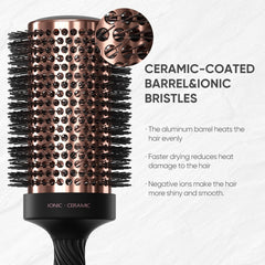 Ellen Evyse ceramic barrel close-up highlighting even heat distribution benefit