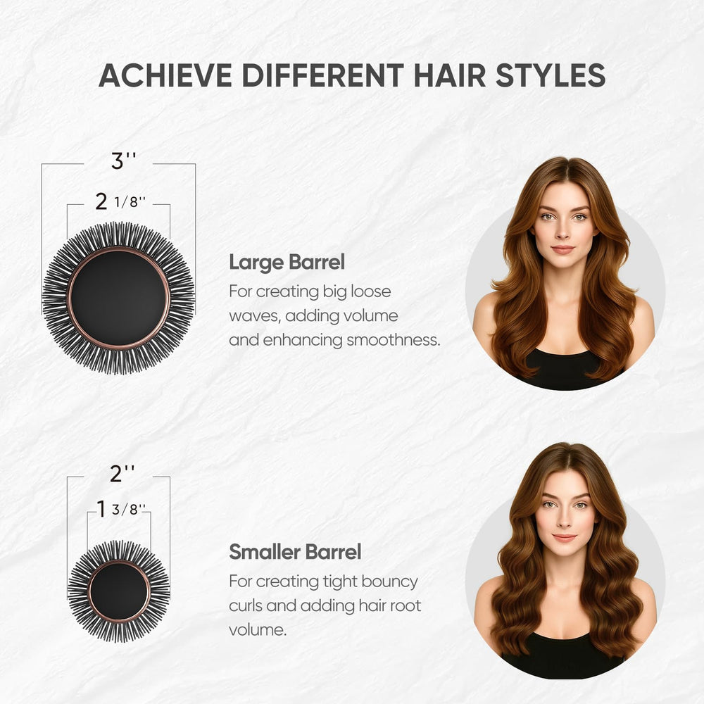 Ellen Evyse two brush sizes side-by-side showing size choice and versatility