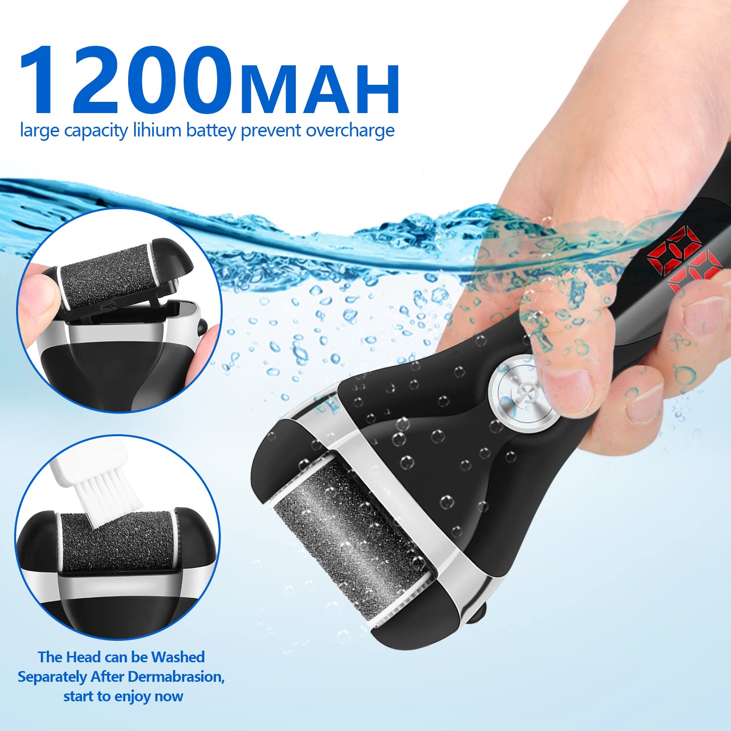 Elmchee LED battery display and non-slip handle for easy control