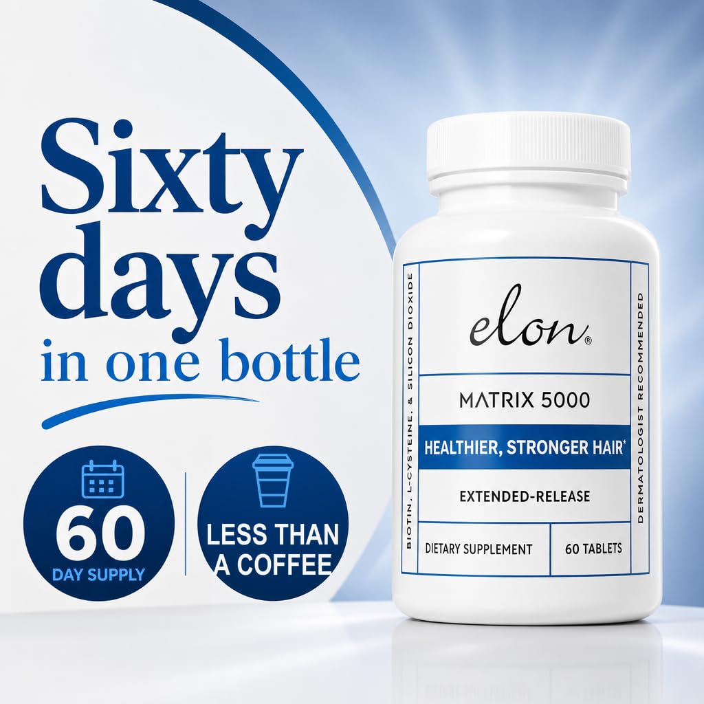 Elon Matrix 5000 bottle open with tablets visible showing readiness for daily use