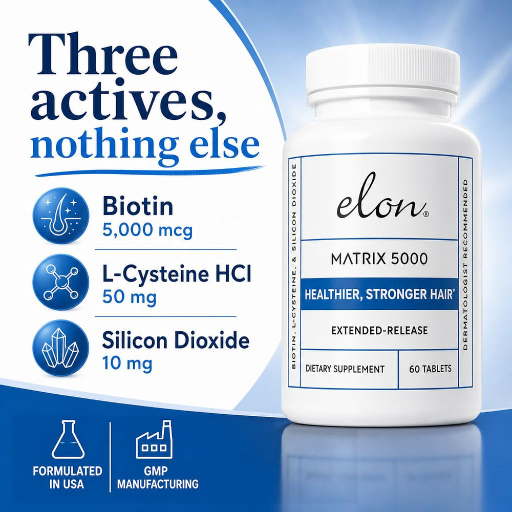 Elon Matrix 5000 staged in bathroom routine illustrating simple once daily habit