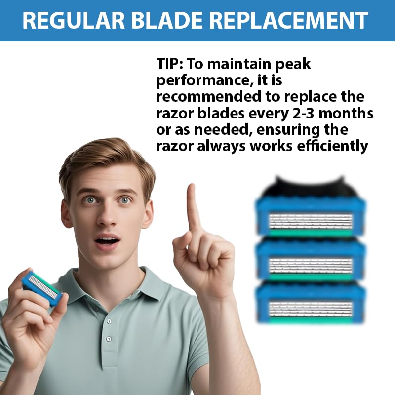 Eloslos razor with one replacement mounted illustrating simple snap-on fit