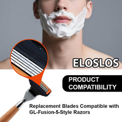 Eloslos edge detail view showing blade spacing for reduced irritation and precision