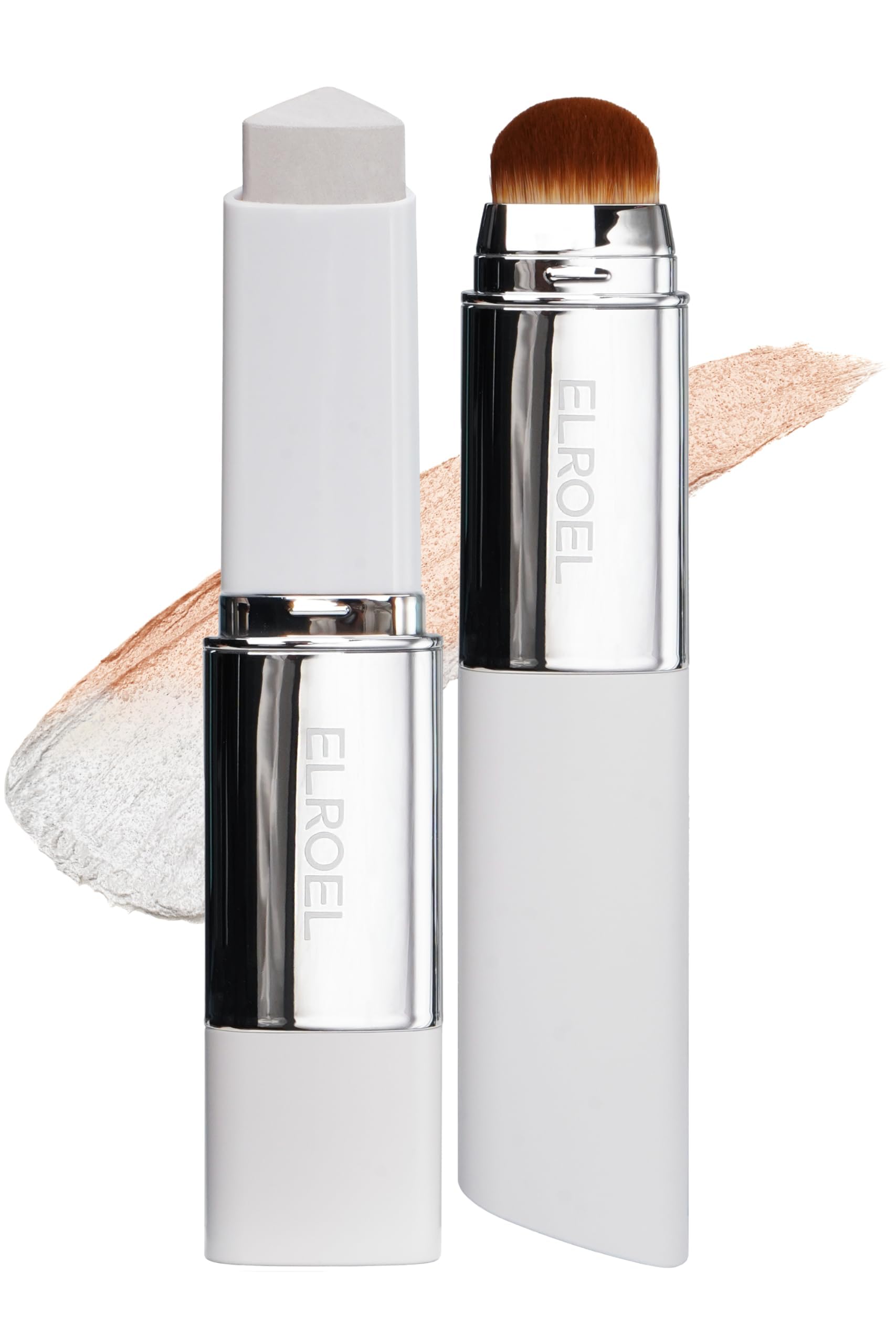 ELROEL front view of dual-ended stick shows compact travel-friendly design and quick coverage