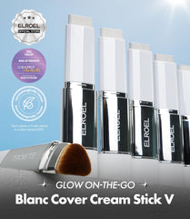 ELROEL dual-ended stick opened revealing white balm and brush for instant application