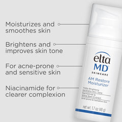 EltaMD back label with ingredients list for informed use benefit