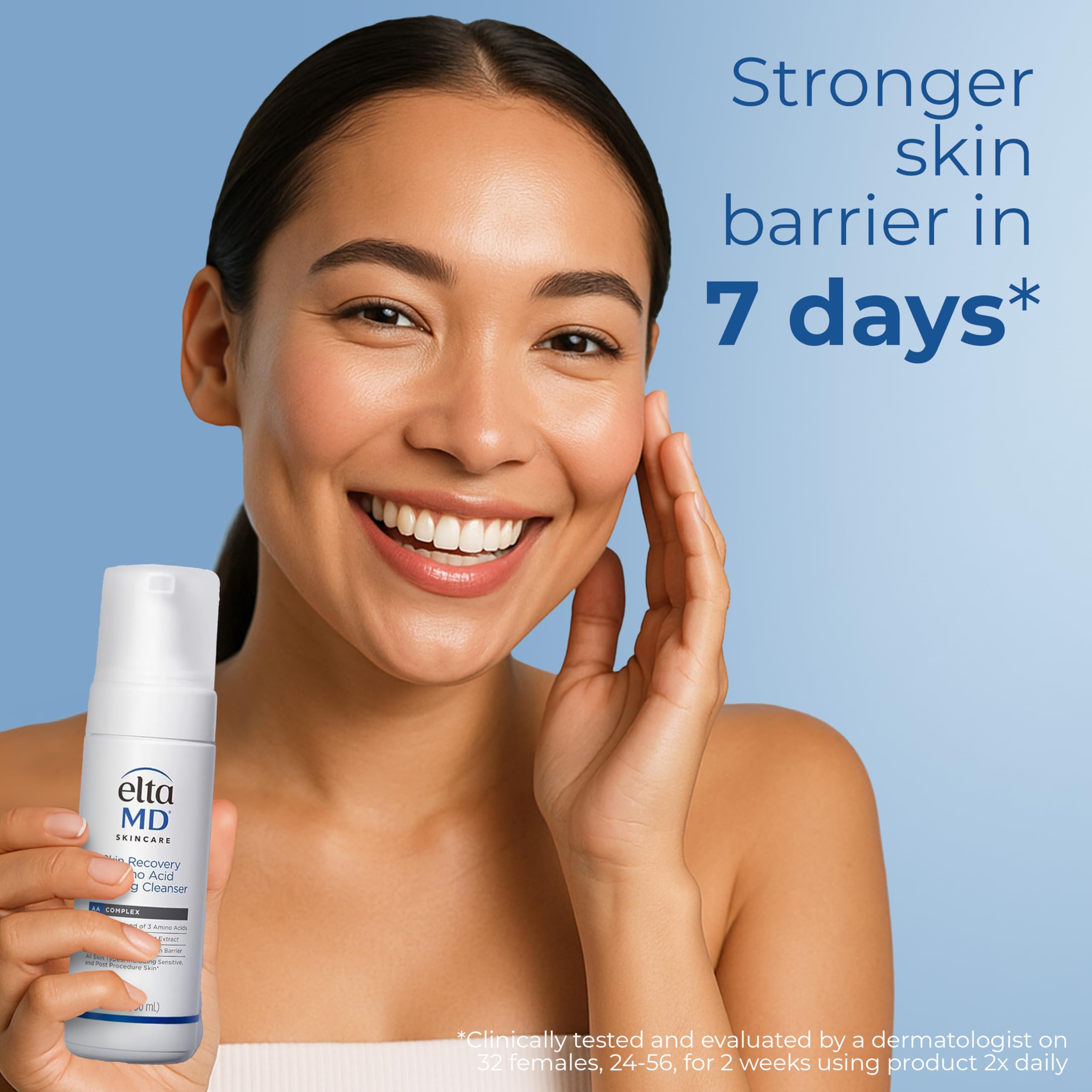 EltaMD before and after skin texture comparison showing improved skin resilience