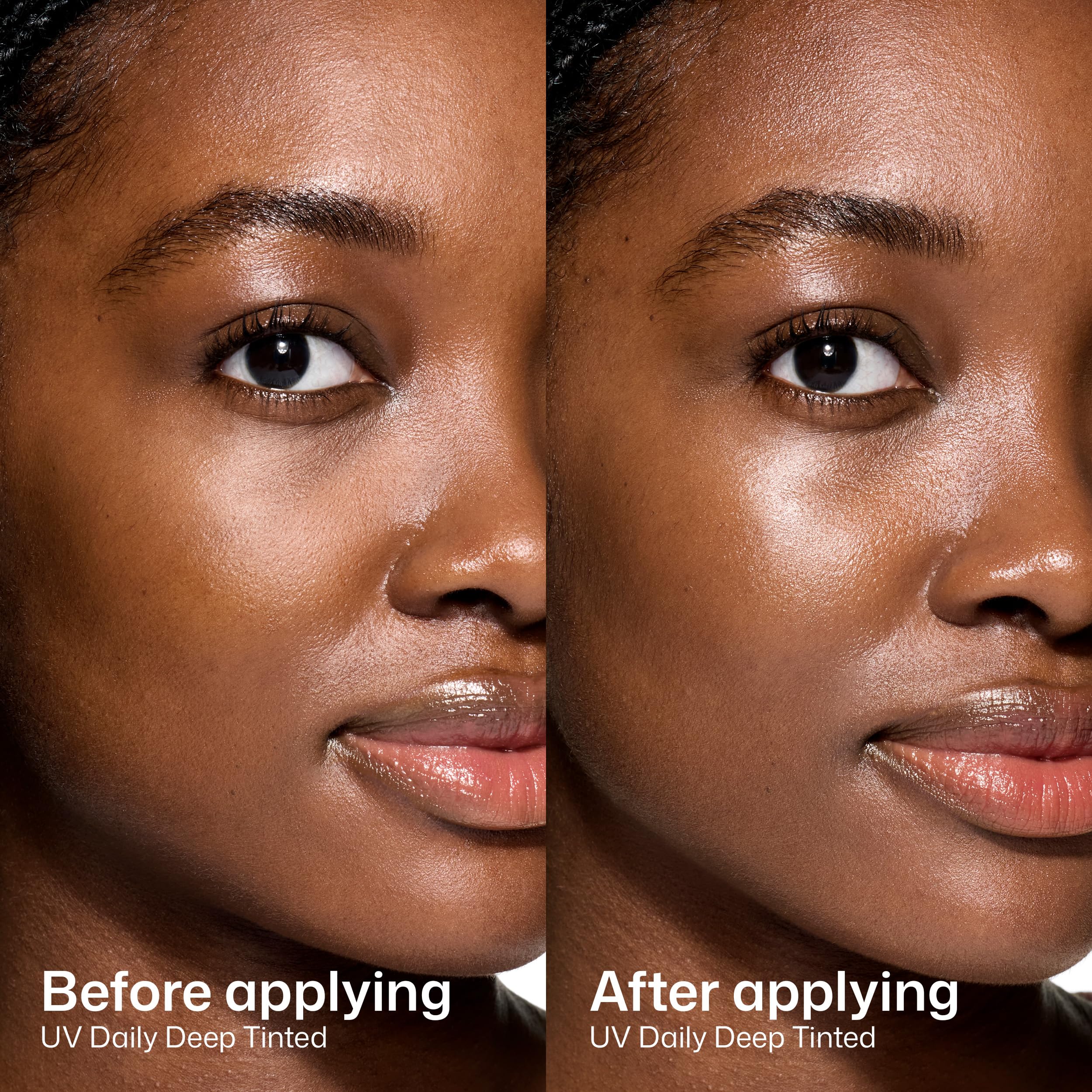 EltaMD being applied to face showing even tone and hydrating effect