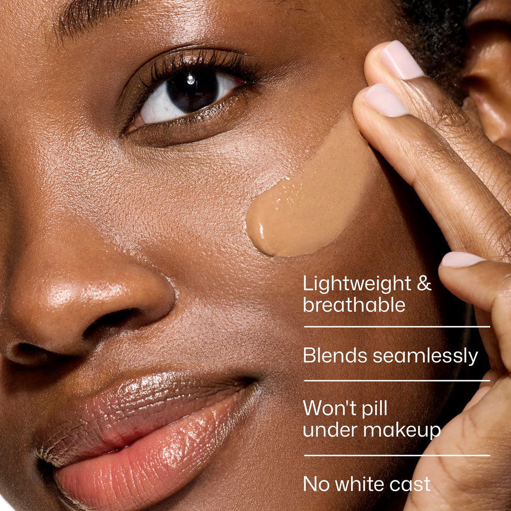 EltaMD tinted sunscreen texture close-up showing lightweight, blendable finish