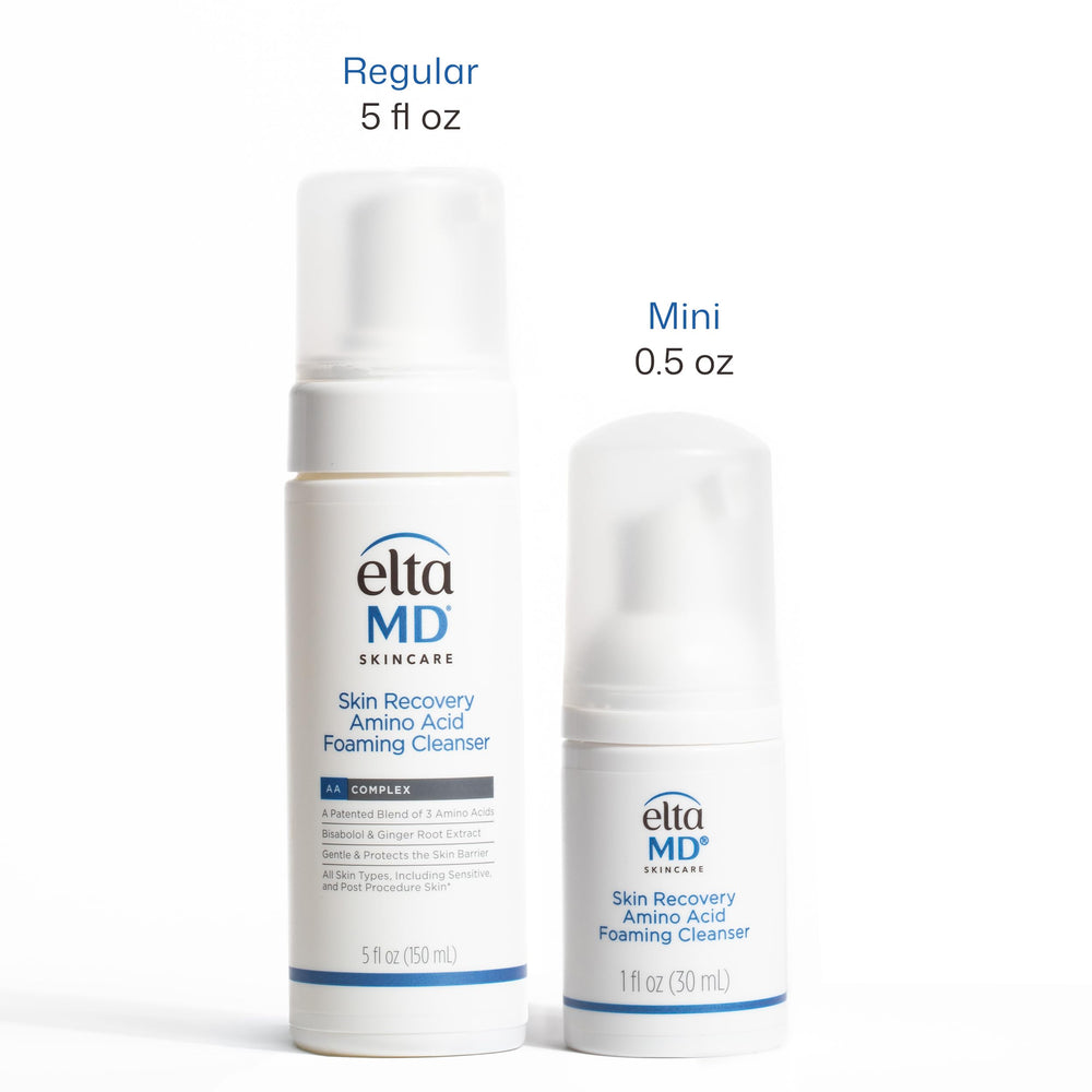 EltaMD rich foam texture on fingertips demonstrating gentle cleansing