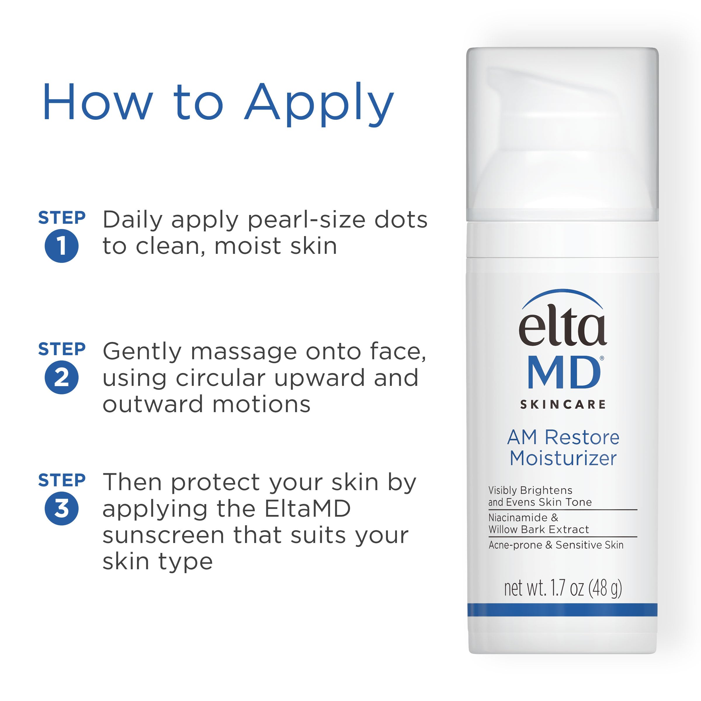 EltaMD with hyaluronic visual highlighting moisture retention benefit