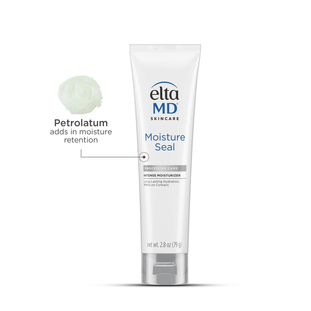 EltaMD label close-up highlighting unscented, preservative-free benefits